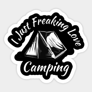 I Just Freaking Love Camping Vintage Sticker